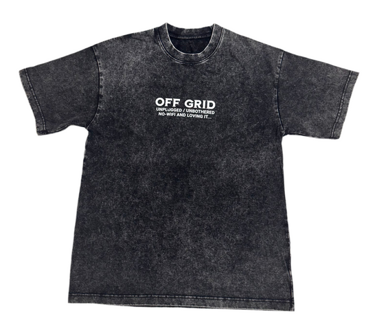 OFFGRID Vintage Acid Washed Oversized Distressed Relaxed Fit Crewneck T-Shirt Unisex